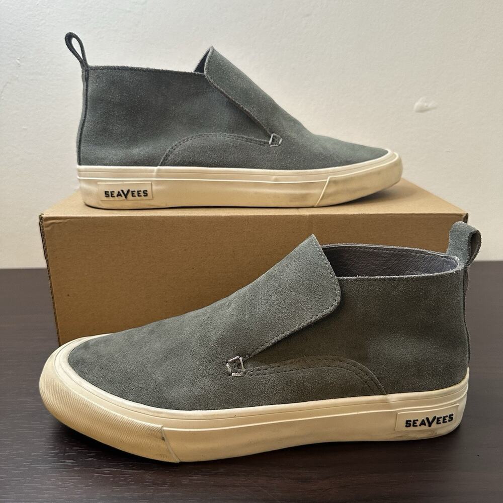 SeaVees Huntington Middie Gray Suede Slip-On Ankle Sneaker Booties Casual 8
